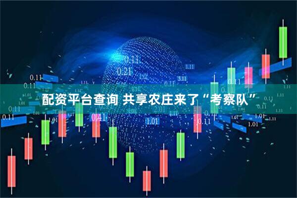 配资平台查询 共享农庄来了“考察队”